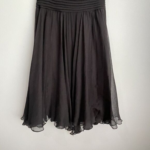 Tadashi Shoji Collection Silk Cocktail Party Dress Size 10 Pleated Chiffon - Picture 8 of 16